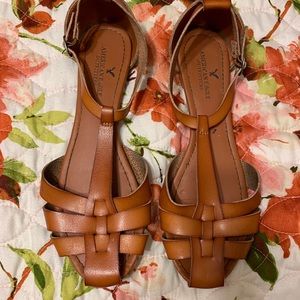 Brown closed toed sandals
